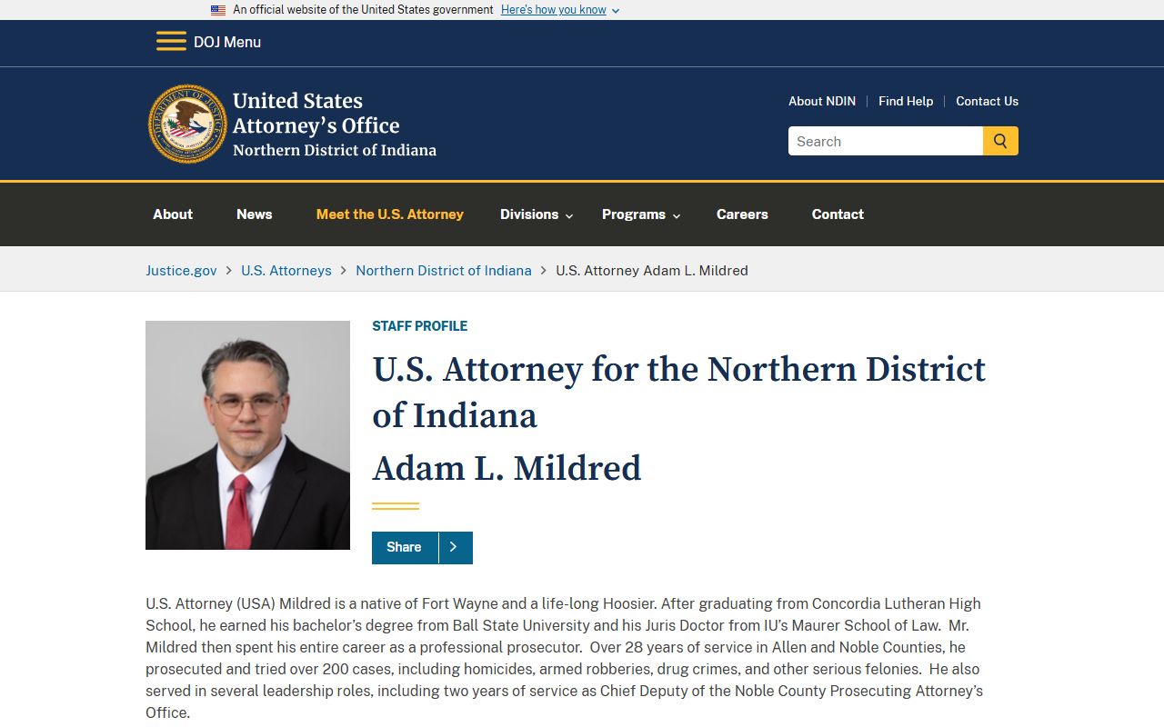 Allen County court charges after arrest U.S. Attorney Northern District source