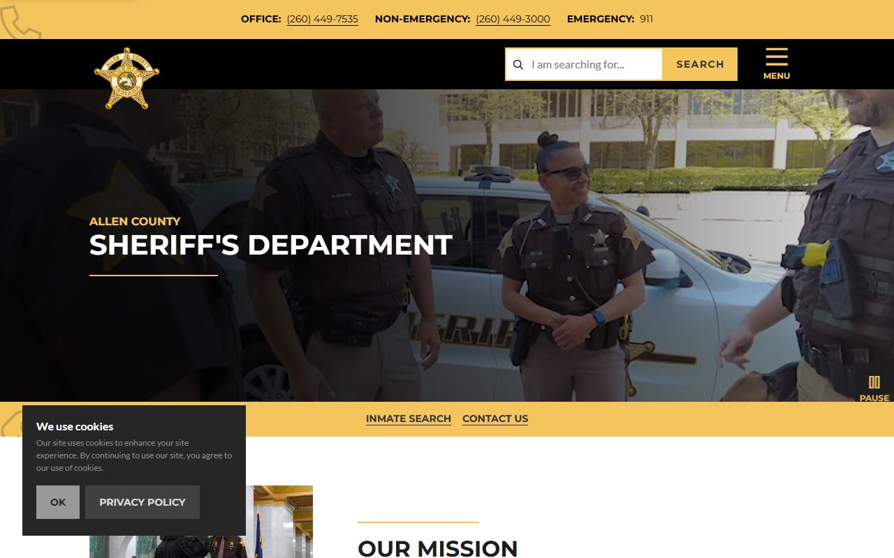 Allen County arrest records Sheriff Department homepage