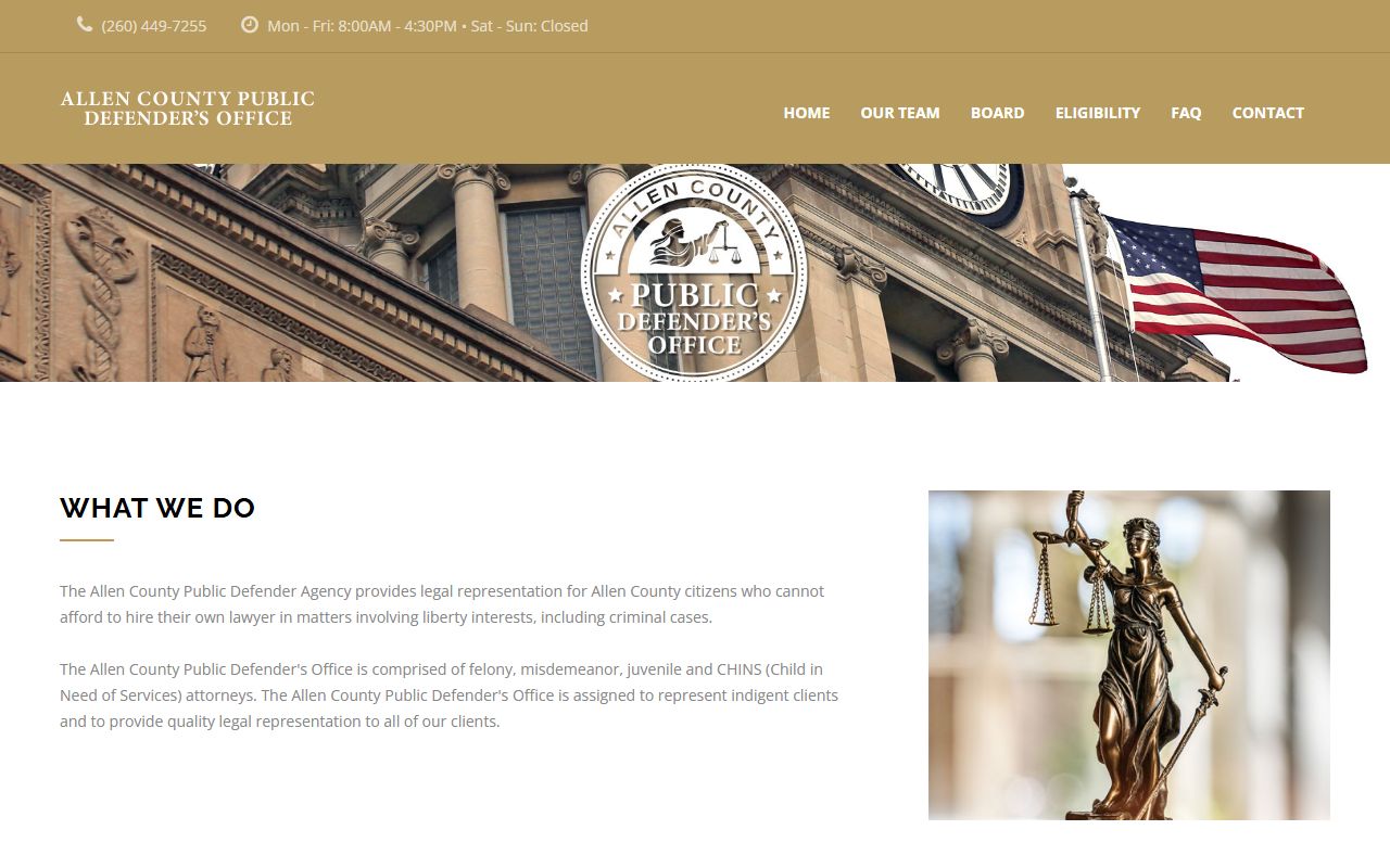 Allen County criminal court records Public Defender Agency