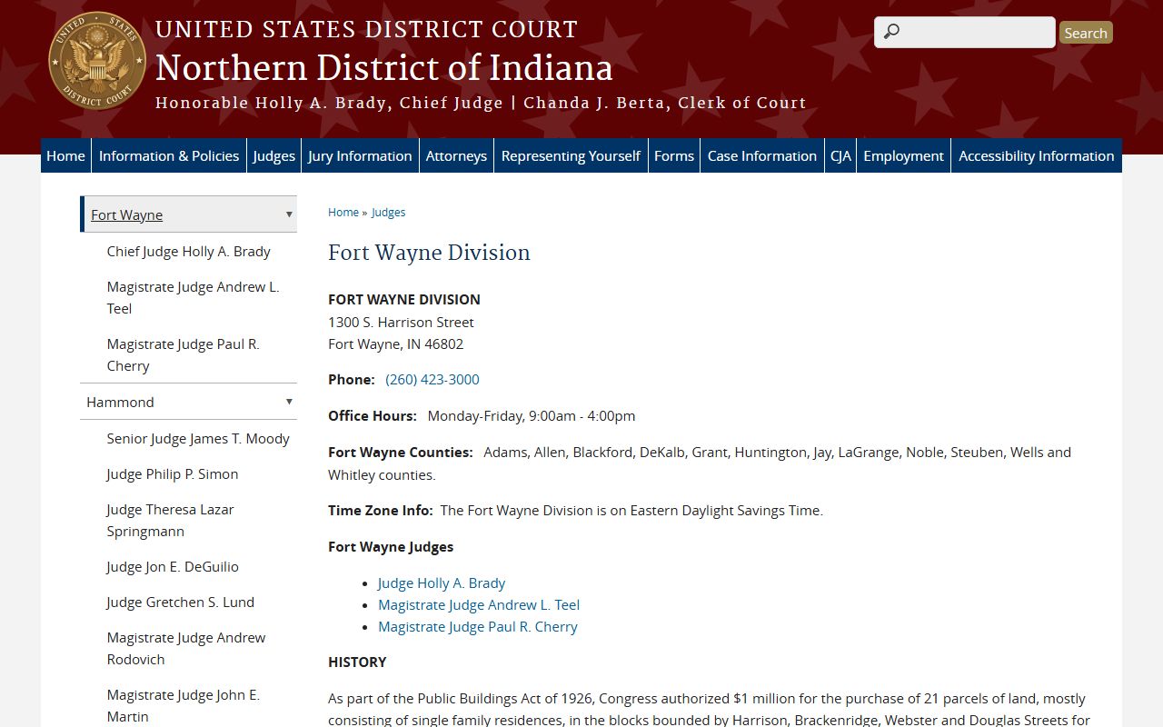 Allen County Circuit and Superior Courts federal court distinction