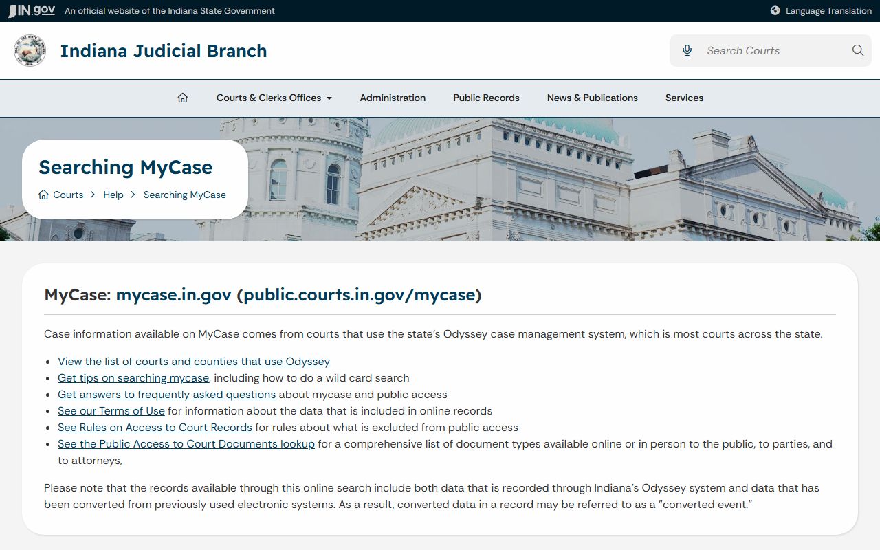 Allen County court records MyCase help and access information